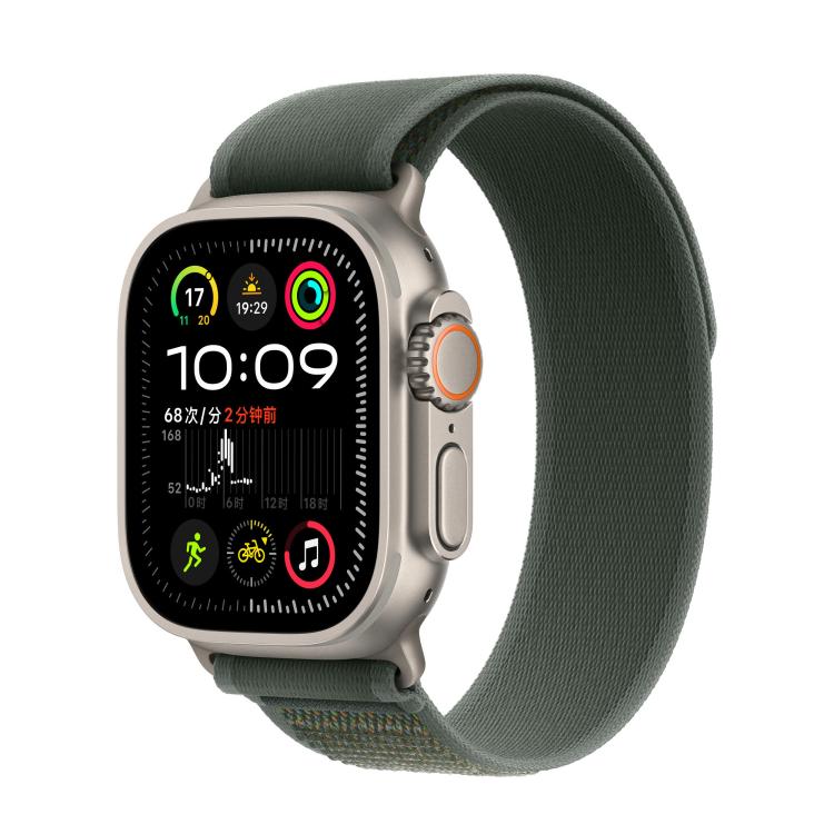 For Apple Watch 42mm / 41mm / 40mm / 38mm Trail Loop Nylon Watch Band(Green + Natural Titanium Finish) - free shipping - PMc TechLife - Order now!