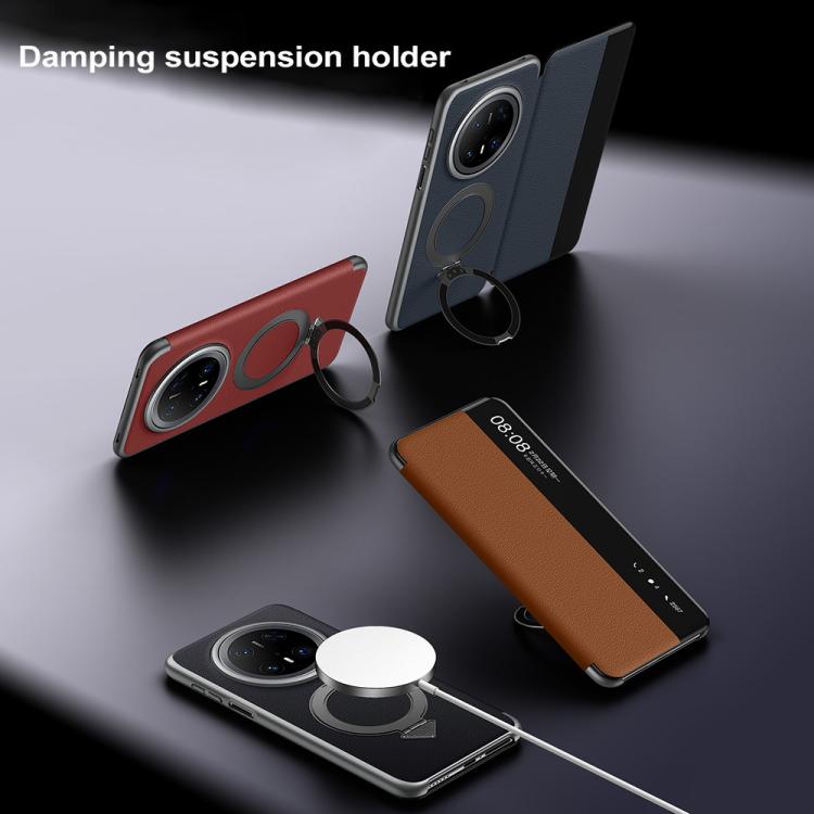 For Huawei Mate 70 Pro / Mate 70 Pro+ SULADA Smart View Window MagSafe Magnetic Holder Leather Phone Case(Blue) - free shipping - PMC TechLife - Order now!