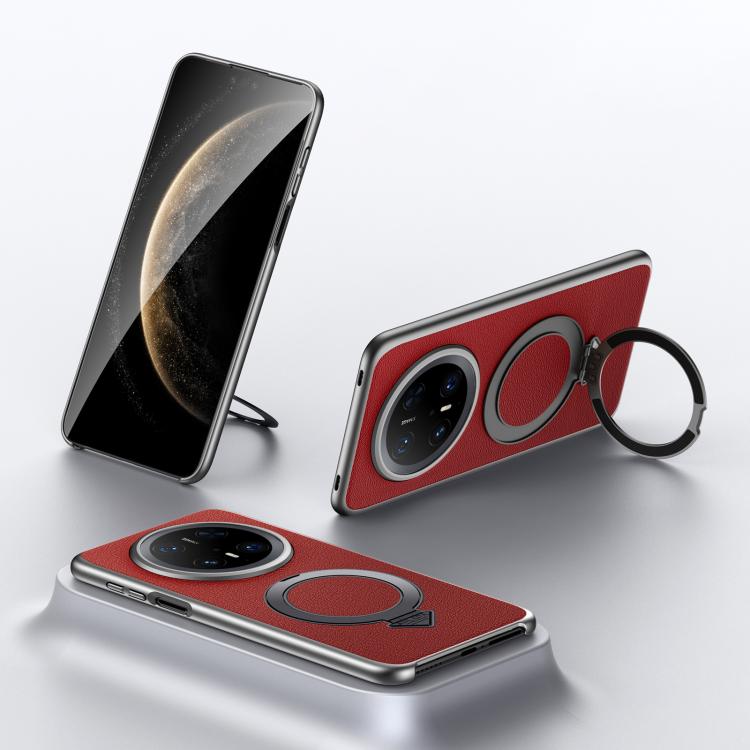 For Huawei Mate 70 Pro / Mate 70 Pro+ SULADA Top Grain Leather MagSafe Magnetic Holder Phone Case(Red) - Huawei Cases by SULADA | Online Shopping South Africa | PMC TechLife | Buy Now Pay Later Mobicred