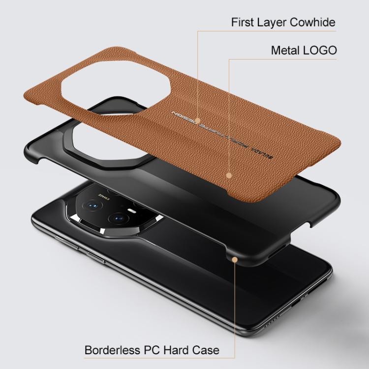 For Huawei Mate 60 RS Ultimate SULADA Frameless Top Layer Cowhide Leather Hybrid PC Phone Case(White) - Huawei Cases by SULADA | Online Shopping South Africa | PMC TechLife | Buy Now Pay Later Mobicred