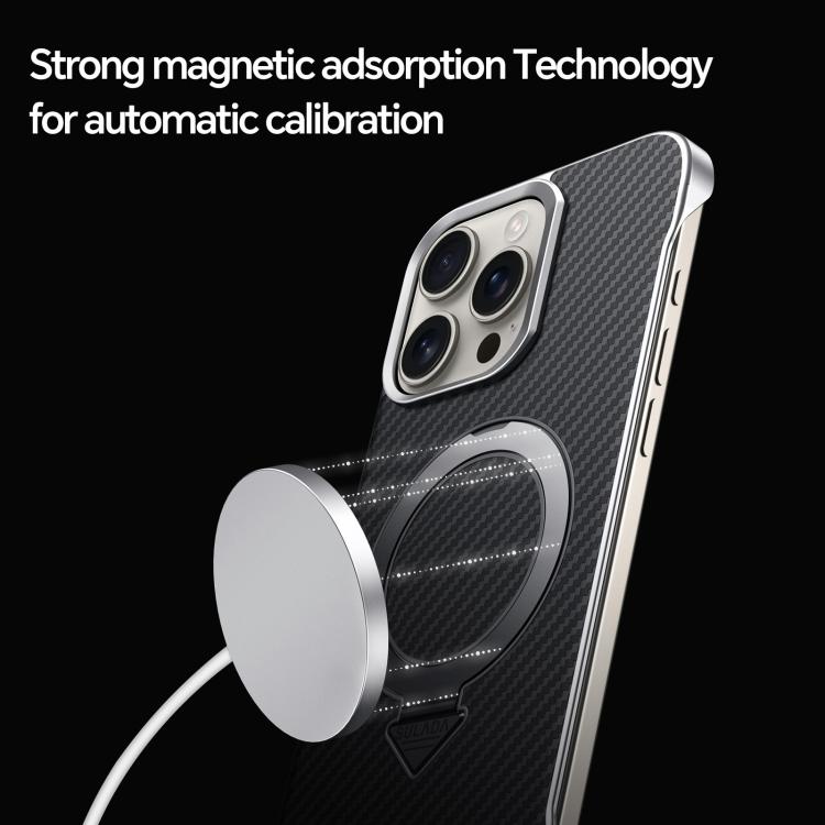 For iPhone 16 Pro SULADA Kevlar Texture MagSafe Magnetic Holder Phone Case(Purple) - free shipping - PMC TechLife - Order now!