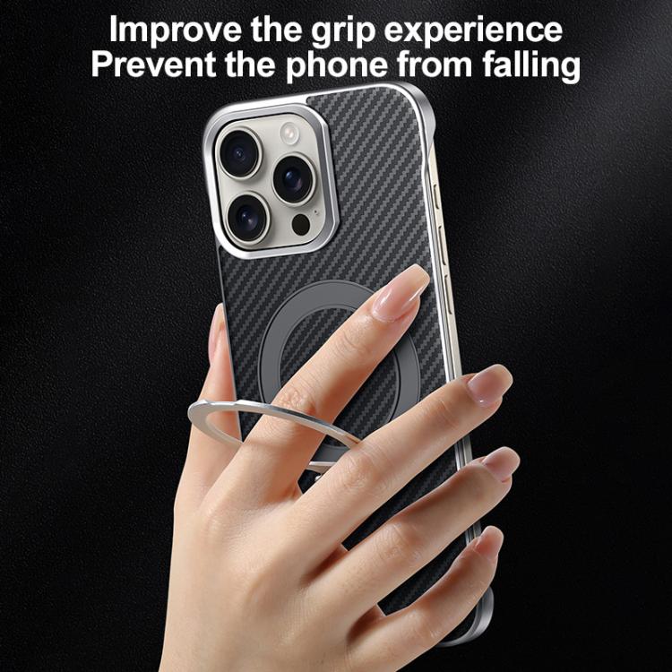 For iPhone 16 Plus SULADA Kevlar Texture MagSafe Magnetic Holder Phone Case(Brown) - iPhone 16 Plus Cases by SULADA | Online Shopping South Africa | PMC TechLife | Buy Now Pay Later Mobicred