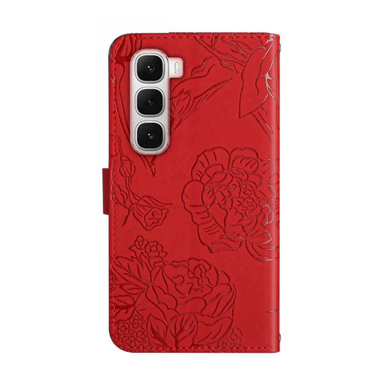 For Infinix Hot 60 Pro+ 4G Skin Feel Butterfly Embossed Flip Leather Phone Case(Red) - free shipping - PMC TechLife - Order now!