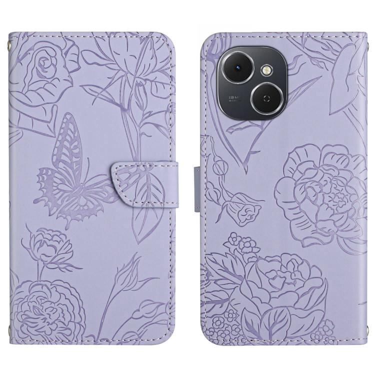 For Tecno Spark 40C Skin Feel Butterfly Embossed Flip Leather Phone Case(Purple) - free shipping - PMC TechLife - Order now!