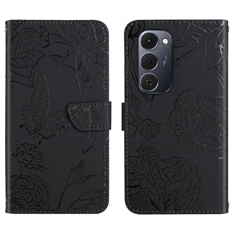 For Tecno Spark 40 Pro+ 4G Skin Feel Butterfly Embossed Flip Leather Phone Case(Black) - free shipping - PMC TechLife - Order now!
