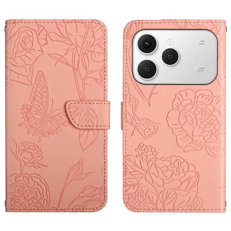 For Tecno Spark 40 4G Skin Feel Butterfly Embossed Flip Leather Phone Case(Pink) - free shipping - PMC TechLife - Order now!