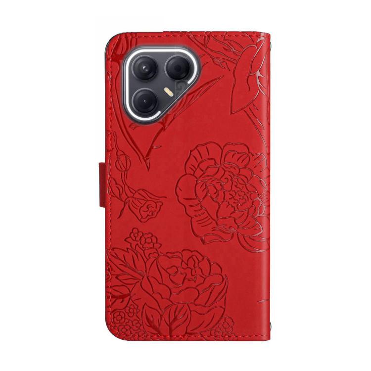 For Tecno Pova 7 Ultra 5G Skin Feel Butterfly Embossed Flip Leather Phone Case(Red) - free shipping - PMC TechLife - Order now!