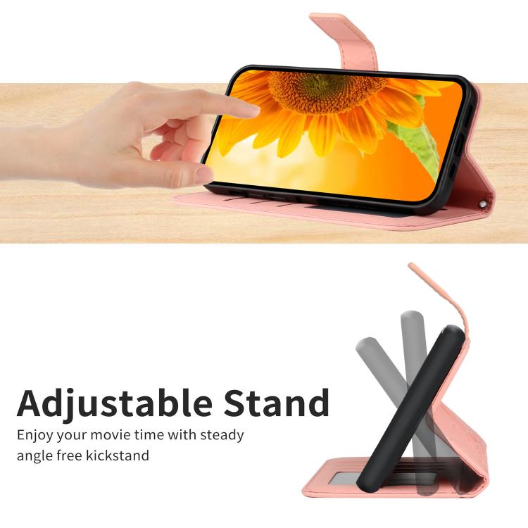 For Infinix Hot 60 Pro+ 4G Skin Feel Sun Flower Embossed Flip Leather Phone Case with Lanyard(Pink) - free shipping - PMC TechLife - Order now!