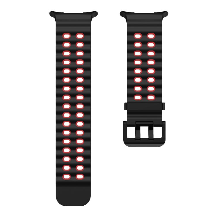 For Samsung Galaxy Watch Ultra 47mm / Ultra 2025 Kalebol Ocean Two-tone Silicone Strap(Black Red) - free shipping - PMC TechLife - Order now!