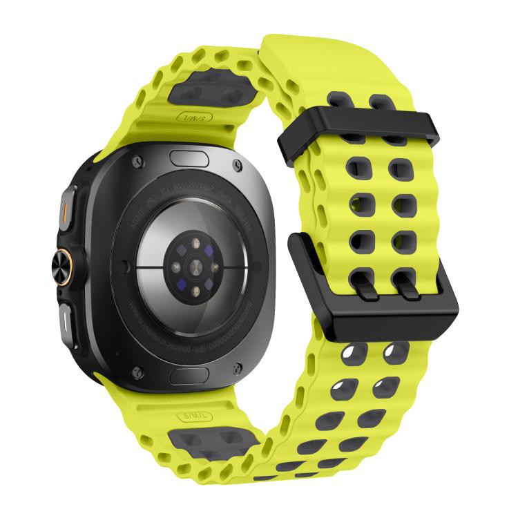 For Samsung Galaxy Watch Ultra 47mm / Ultra 2025 Kalebol Ocean Two-tone Silicone Strap(Lime Grey) - free shipping - PMC TechLife - Order now!