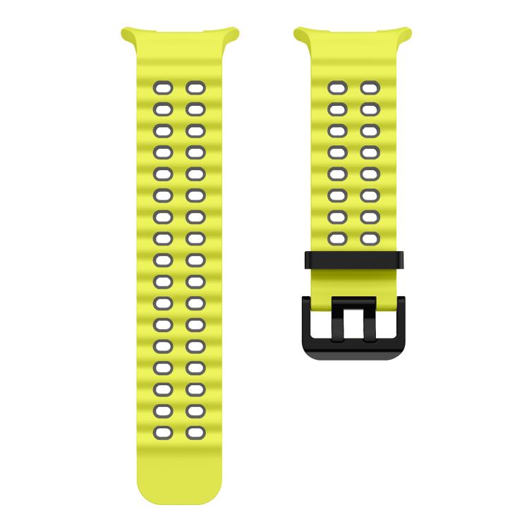 For Samsung Galaxy Watch Ultra 47mm / Ultra 2025 Kalebol Ocean Two-tone Silicone Strap(Lime Grey) - free shipping - PMC TechLife - Order now!