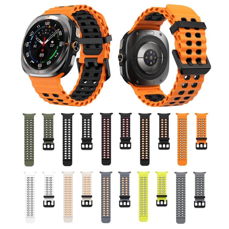 For Samsung Galaxy Watch Ultra 47mm / Ultra 2025 Kalebol Ocean Two-tone Silicone Strap(Black Grey) - free shipping - PMC TechLife - Order now!