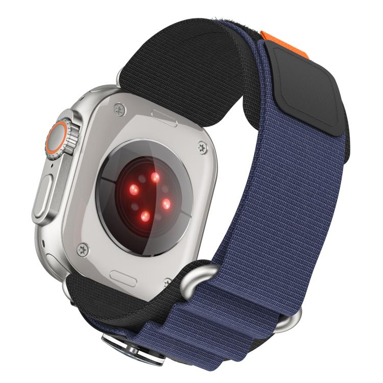For Apple Watch 46mm / 49mm / 45mm / 44mm Kalebol Compass Nylon Loop Watch Strap(Black Blue) - free shipping - PMc TechLife - Order now!