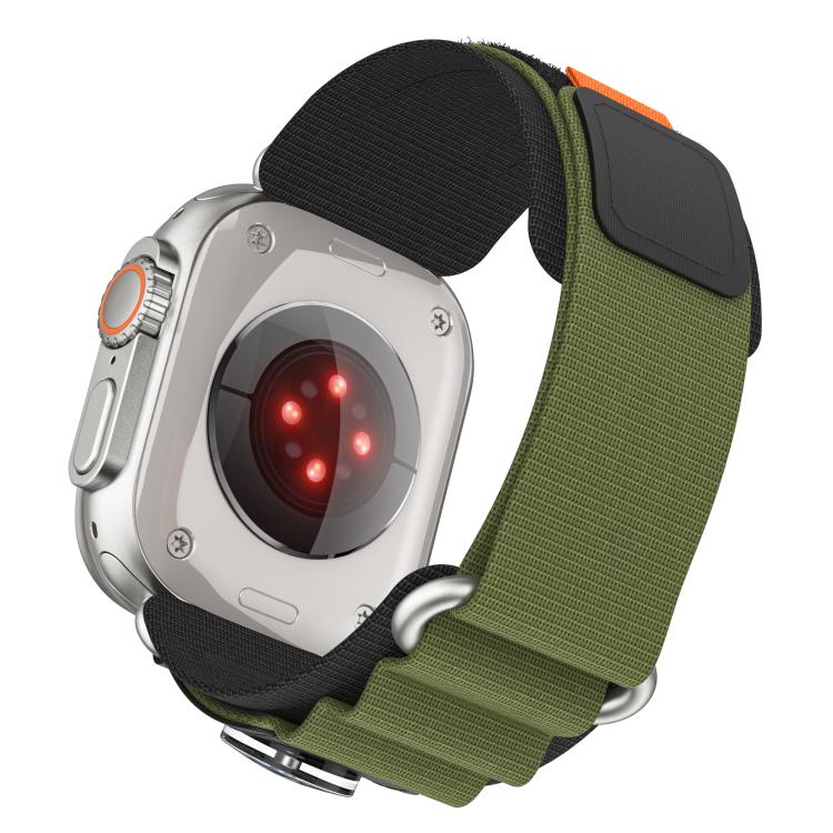 For Apple Watch 42mm / 41mm / 40mm / 38mm Kalebol Compass Nylon Loop Watch Strap(Black Army Green) - free shipping - PMc TechLife - Order now!