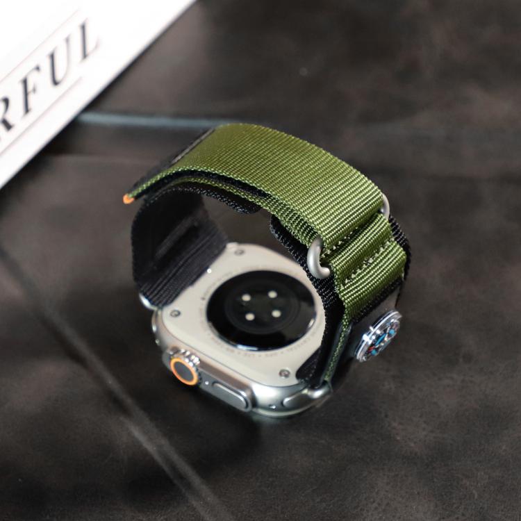 For Apple Watch 42mm / 41mm / 40mm / 38mm Kalebol Compass Nylon Loop Watch Strap(Black Army Green) - free shipping - PMc TechLife - Order now!