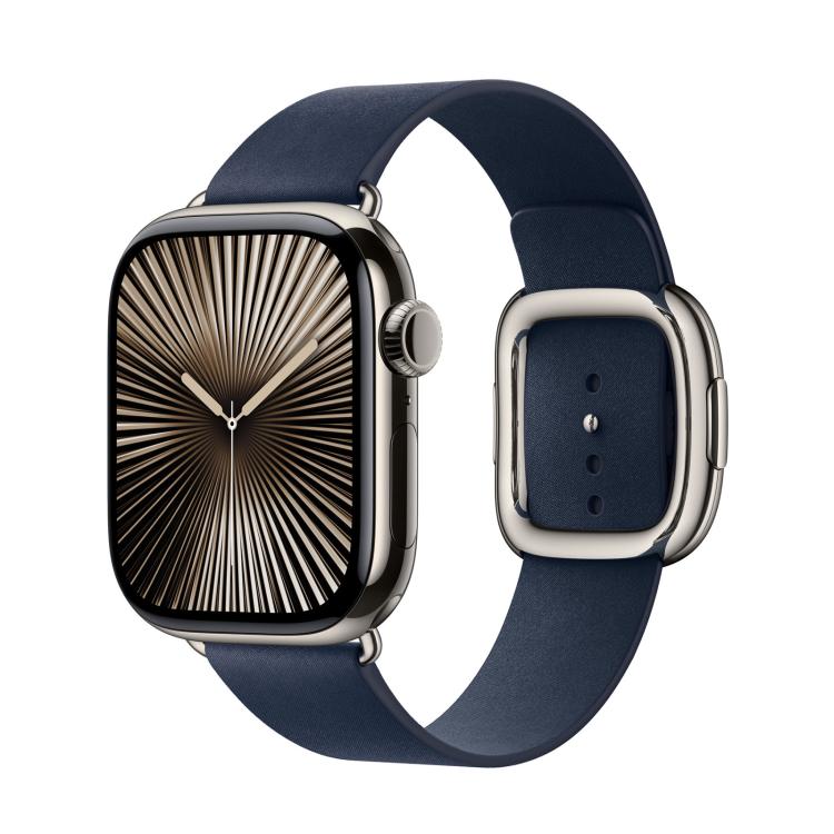 For Apple Watch 46mm / 49mm / 45mm / 44mm Modern Style Leather Watch Band(Dark Blue) - Watch Bands by PMC TechLife | Online Shopping South Africa | PMC TechLife | Buy Now Pay Later Mobicred