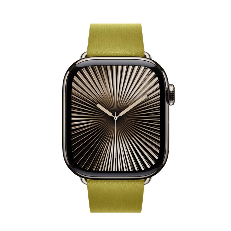 For Apple Watch 46mm / 49mm / 45mm / 44mm Modern Style Leather Watch Band(Yellow) - Watch Bands by PMC TechLife | Online Shopping South Africa | PMC TechLife | Buy Now Pay Later Mobicred