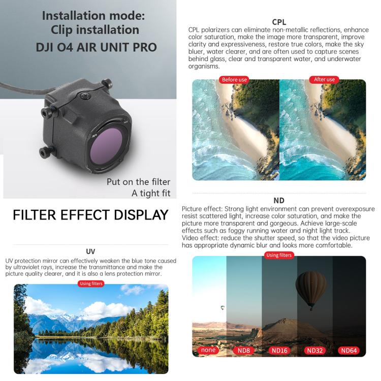 For DJI O4 Air Unit Pro / Avata 2 JSR YB Series Camera Lens Filter, Filter:NIGHT - free shipping - PMC TechLife - Order now!