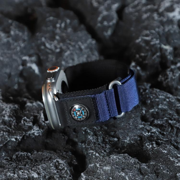 For Apple Watch 42mm / 41mm / 40mm / 38mm Compass Nylon Loop Watch Band(Black Blue) - free shipping - PMc TechLife - Order now!