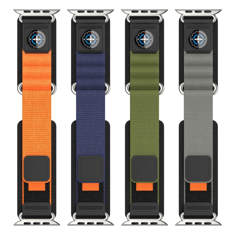For Apple Watch 46mm / 49mm / 45mm / 44mm Compass Nylon Loop Watch Band(Black Army Green) - free shipping - PMc TechLife - Order now!