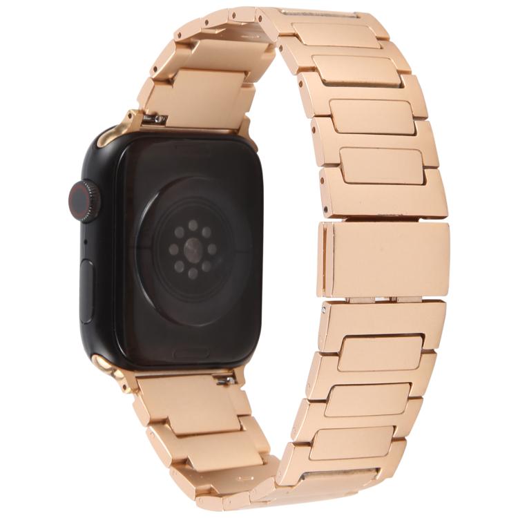 For Apple Watch 46mm / 49mm / 45mm / 44mm I-Shaped Folding Magnetic Buckle Metal Watch Band(Rose Gold) - free shipping - PMc TechLife - Order now!