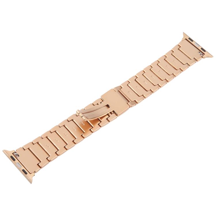 For Apple Watch 46mm / 49mm / 45mm / 44mm I-Shaped Folding Magnetic Buckle Metal Watch Band(Rose Gold) - free shipping - PMc TechLife - Order now!