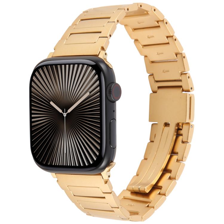For Apple Watch 42mm / 41mm / 40mm / 38mm I-Shaped Folding Magnetic Buckle Metal Watch Band(Gold) - free shipping - PMc TechLife - Order now!