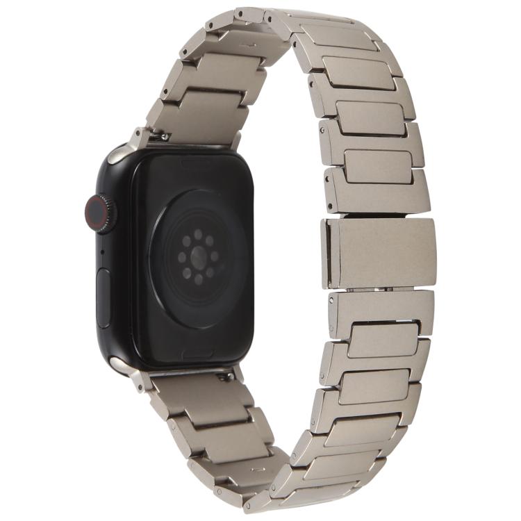 For Apple Watch 42mm / 41mm / 40mm / 38mm I-Shaped Folding Magnetic Buckle Metal Watch Band(Titanium Color) - free shipping - PMc TechLife - Order now!
