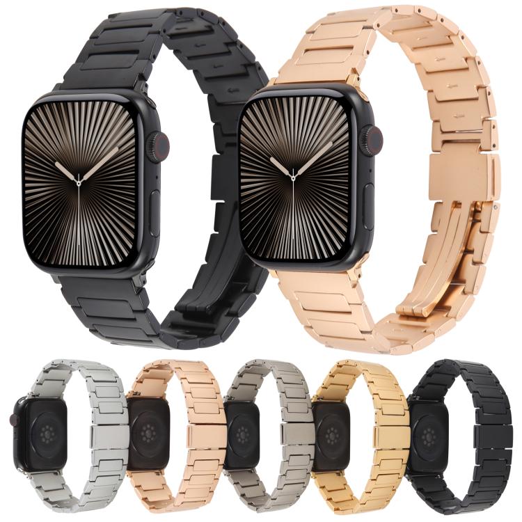 For Apple Watch 42mm / 41mm / 40mm / 38mm I-Shaped Folding Magnetic Buckle Metal Watch Band(Rose Gold) - free shipping - PMc TechLife - Order now!