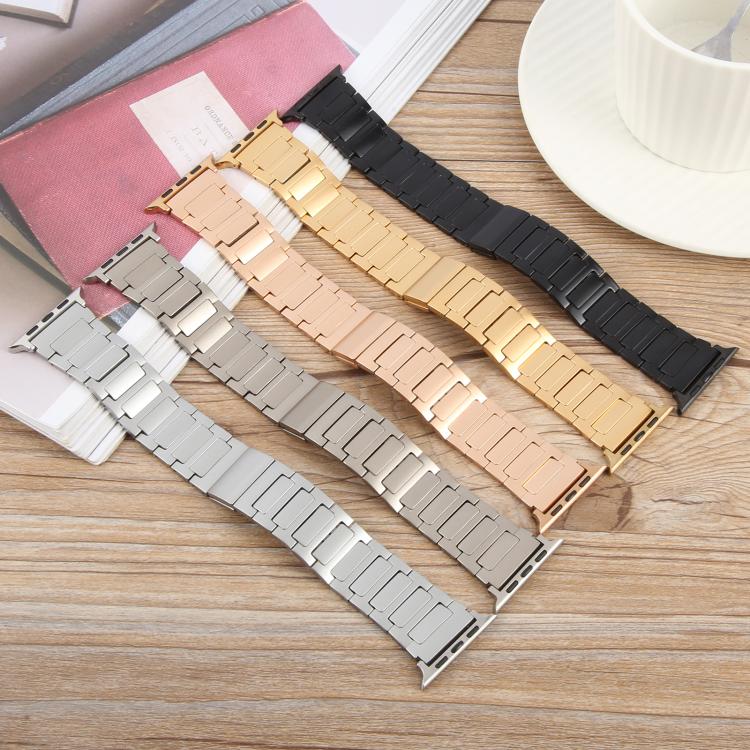 For Apple Watch 46mm / 49mm / 45mm / 44mm I-Shaped Folding Magnetic Buckle Metal Watch Band(Rose Gold) - free shipping - PMc TechLife - Order now!