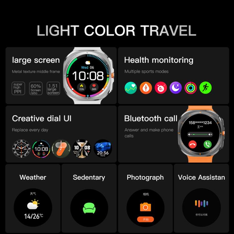 X7 1.51 inch IPS Screen Bluetooth Smart Watch Supports Healthy Monitoring(Black) - free shipping - PMC TechLife - Order now!