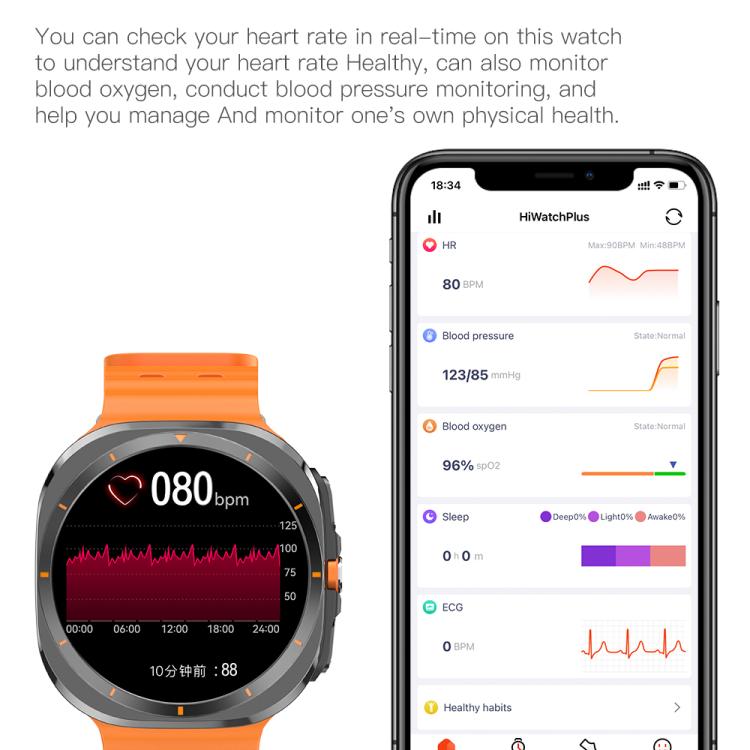 X7 1.51 inch IPS Screen Bluetooth Smart Watch Supports Healthy Monitoring(Orange) - free shipping - PMc TechLife - Order now!