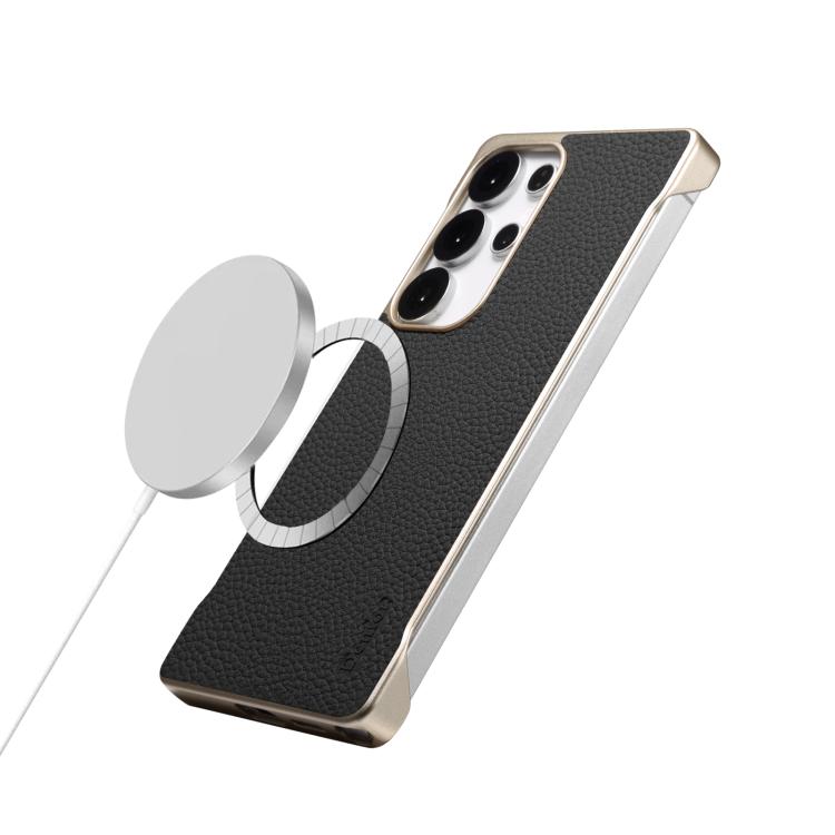 For Samsung Galaxy S25 5G Denior A20 Genuine Leather Litchi Texture MagSafe Frameless Phone Case(Black) - free shipping - PMc TechLife - Order now!