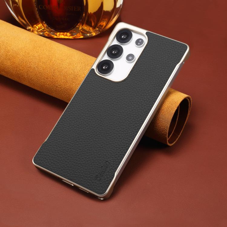 For Samsung Galaxy S25+ 5G Denior A20 Genuine Leather Litchi Texture MagSafe Frameless Phone Case(Black) - free shipping - PMc TechLife - Order now!