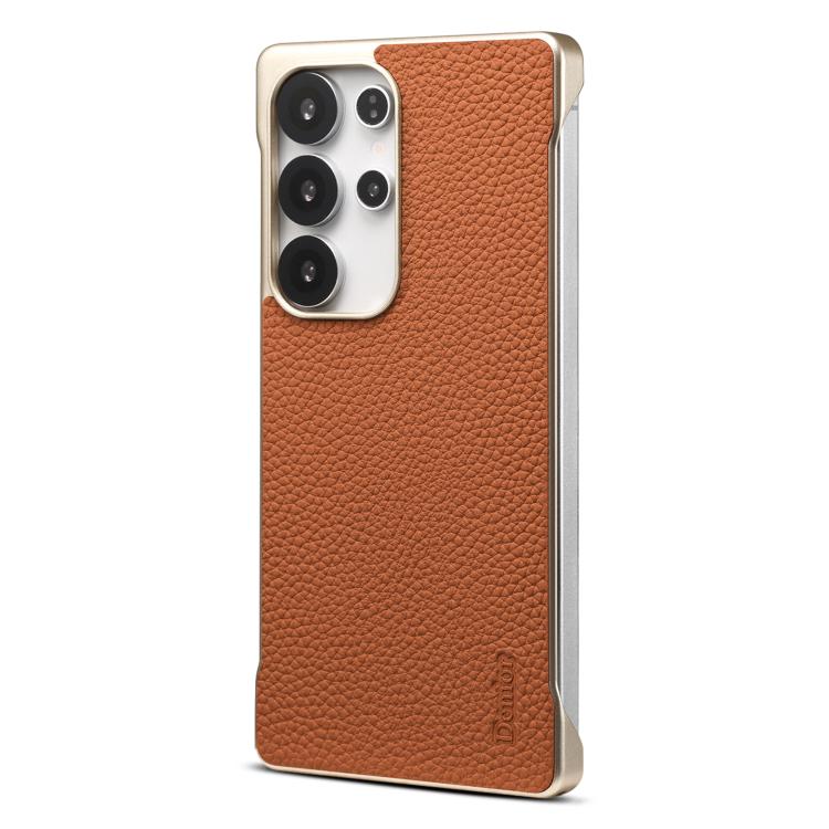 For Samsung Galaxy S25 Ultra 5G Denior A20 Genuine Leather Litchi Texture MagSafe Frameless Phone Case(Brown) - free shipping - PMc TechLife - Order now!