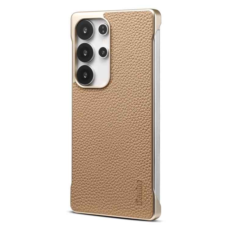 For Samsung Galaxy S25 Ultra 5G Denior A20 Genuine Leather Litchi Texture MagSafe Frameless Phone Case(Khaki) - free shipping - PMc TechLife - Order now!