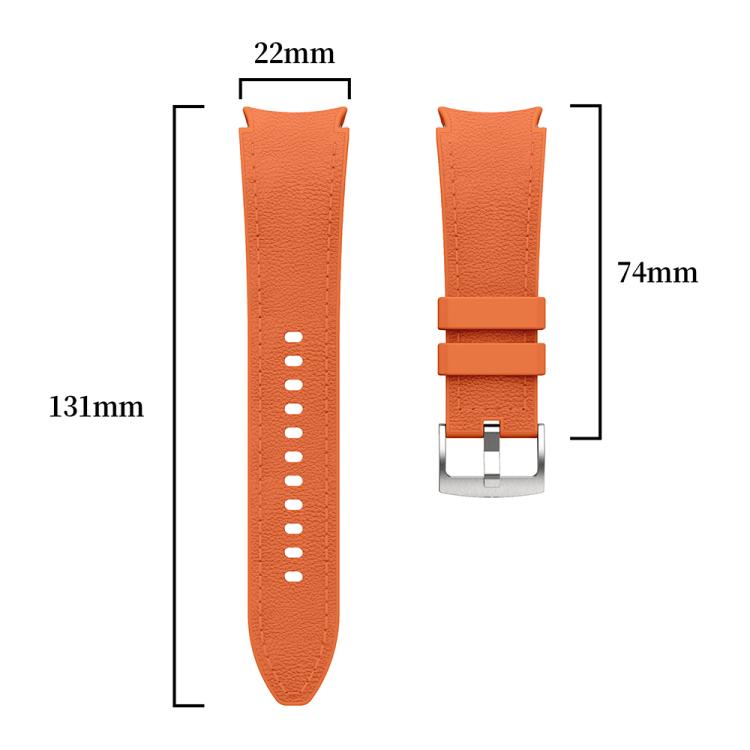 For Samsung Galaxy Watch 7 / 6 / 5 / 4 Silver Pin Buckle Leather Silicone Watch Band(Starlight) - free shipping - PMC TechLife - Order now!