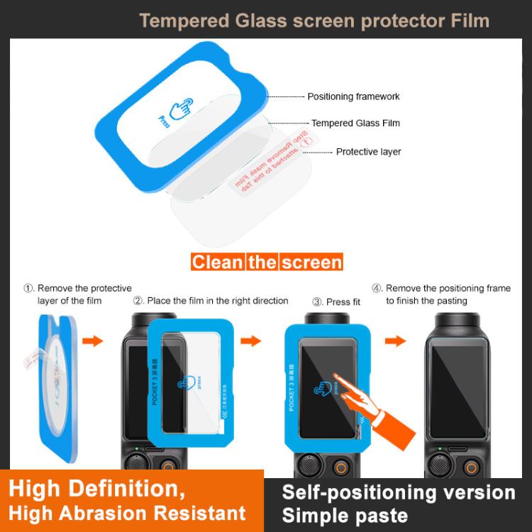 For DJI Osmo Action 4 imak Tempered Glass Film with Camera Lens Film, Self-positioning Version - free shipping - PMC TechLife - Order now!