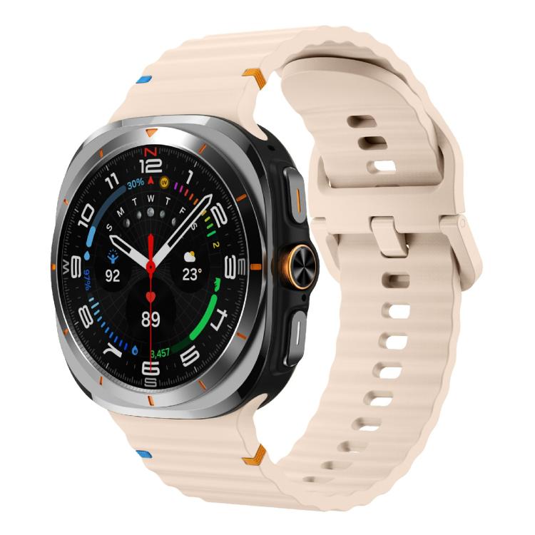 For Samsung Galaxy Watch Ultra 47mm / Ultra 2025 Kalebol Wave-stitched Silicone Strap(Pink) - free shipping - PMC TechLife - Order now!