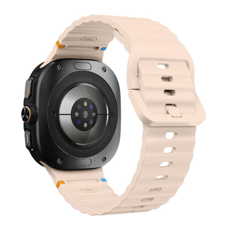 For Samsung Galaxy Watch Ultra 47mm / Ultra 2025 Kalebol Wave-stitched Silicone Strap(Pink) - free shipping - PMC TechLife - Order now!