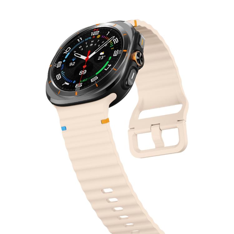 For Samsung Galaxy Watch Ultra 47mm / Ultra 2025 Kalebol Wave-stitched Silicone Strap(Pink) - free shipping - PMC TechLife - Order now!