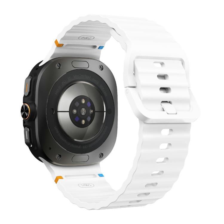 For Samsung Galaxy Watch Ultra 47mm / Ultra 2025 Kalebol Wave-stitched Silicone Strap(White) - free shipping - PMC TechLife - Order now!
