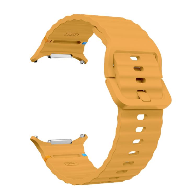 For Samsung Galaxy Watch Ultra 47mm / Ultra 2025 Kalebol Wave-stitched Silicone Strap(Yellow) - free shipping - PMC TechLife - Order now!