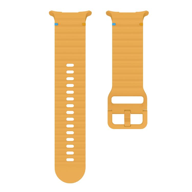 For Samsung Galaxy Watch Ultra 47mm / Ultra 2025 Kalebol Wave-stitched Silicone Strap(Yellow) - free shipping - PMC TechLife - Order now!
