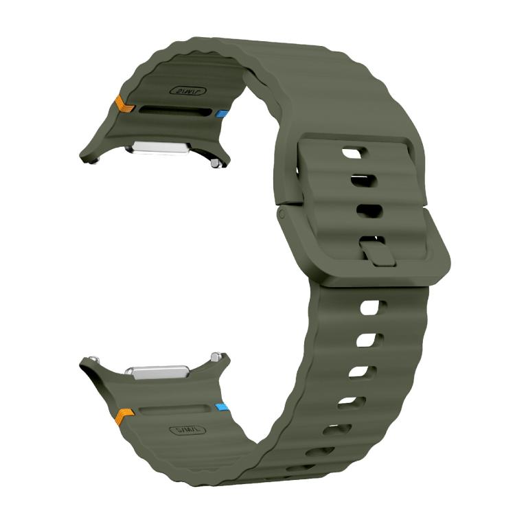 For Samsung Galaxy Watch Ultra 47mm / Ultra 2025 Kalebol Wave-stitched Silicone Strap(Army Green) - free shipping - PMC TechLife - Order now!