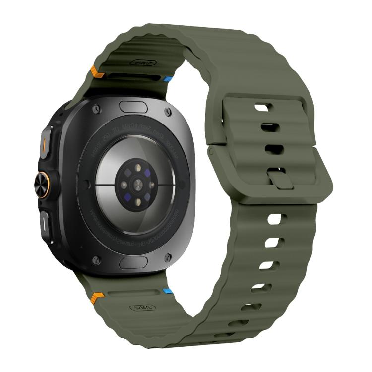 For Samsung Galaxy Watch Ultra 47mm / Ultra 2025 Kalebol Wave-stitched Silicone Strap(Army Green) - free shipping - PMC TechLife - Order now!