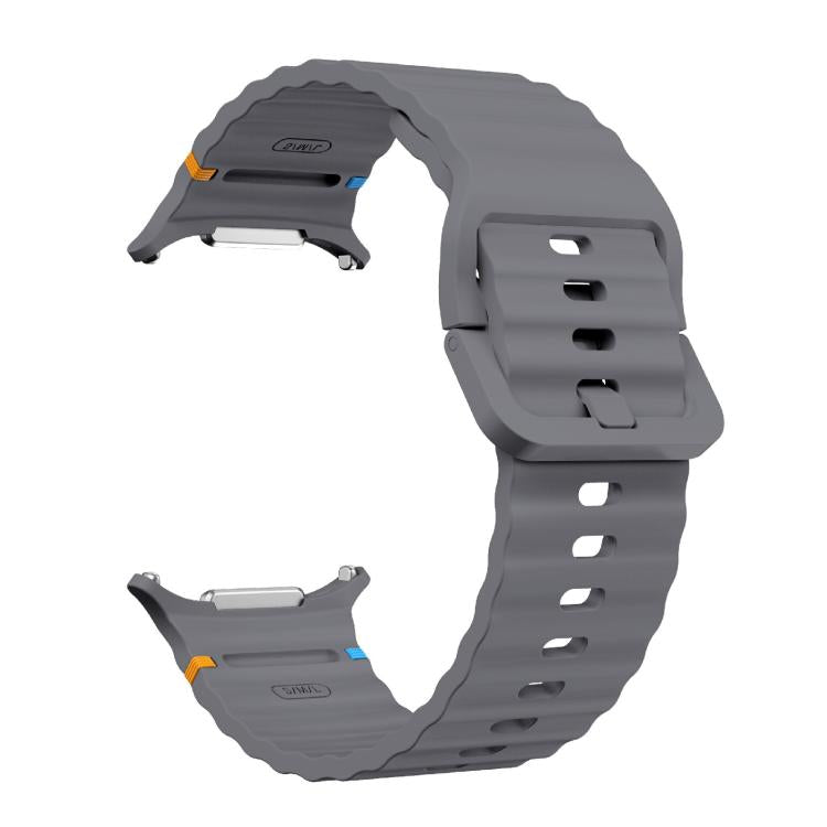 For Samsung Galaxy Watch Ultra 47mm / Ultra 2025 Kalebol Wave-stitched Silicone Strap(Space Grey) - free shipping - PMC TechLife - Order now!