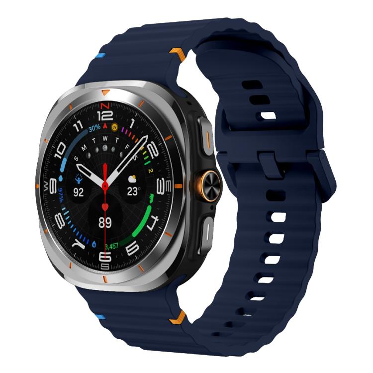 For Samsung Galaxy Watch Ultra 47mm / Ultra 2025 Kalebol Wave-stitched Silicone Strap(Midnight Blue) - free shipping - PMC TechLife - Order now!