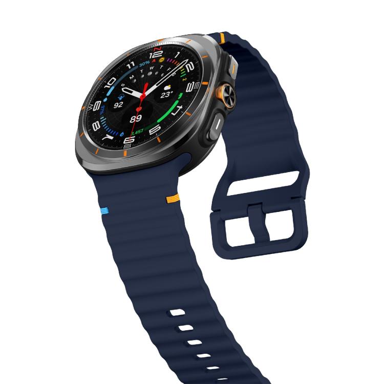 For Samsung Galaxy Watch Ultra 47mm / Ultra 2025 Kalebol Wave-stitched Silicone Strap(Midnight Blue) - free shipping - PMC TechLife - Order now!