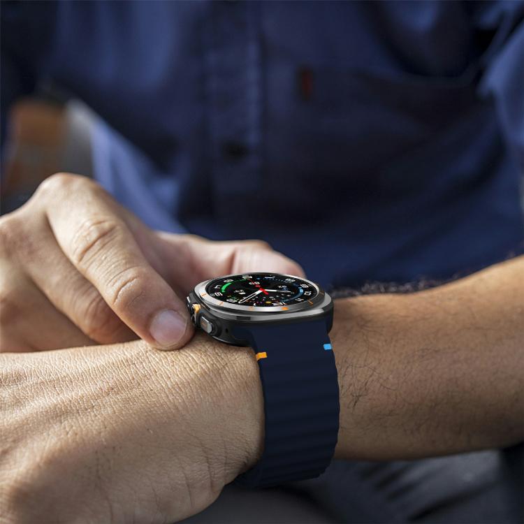 For Samsung Galaxy Watch Ultra 47mm / Ultra 2025 Kalebol Wave-stitched Silicone Strap(Midnight Blue) - free shipping - PMC TechLife - Order now!